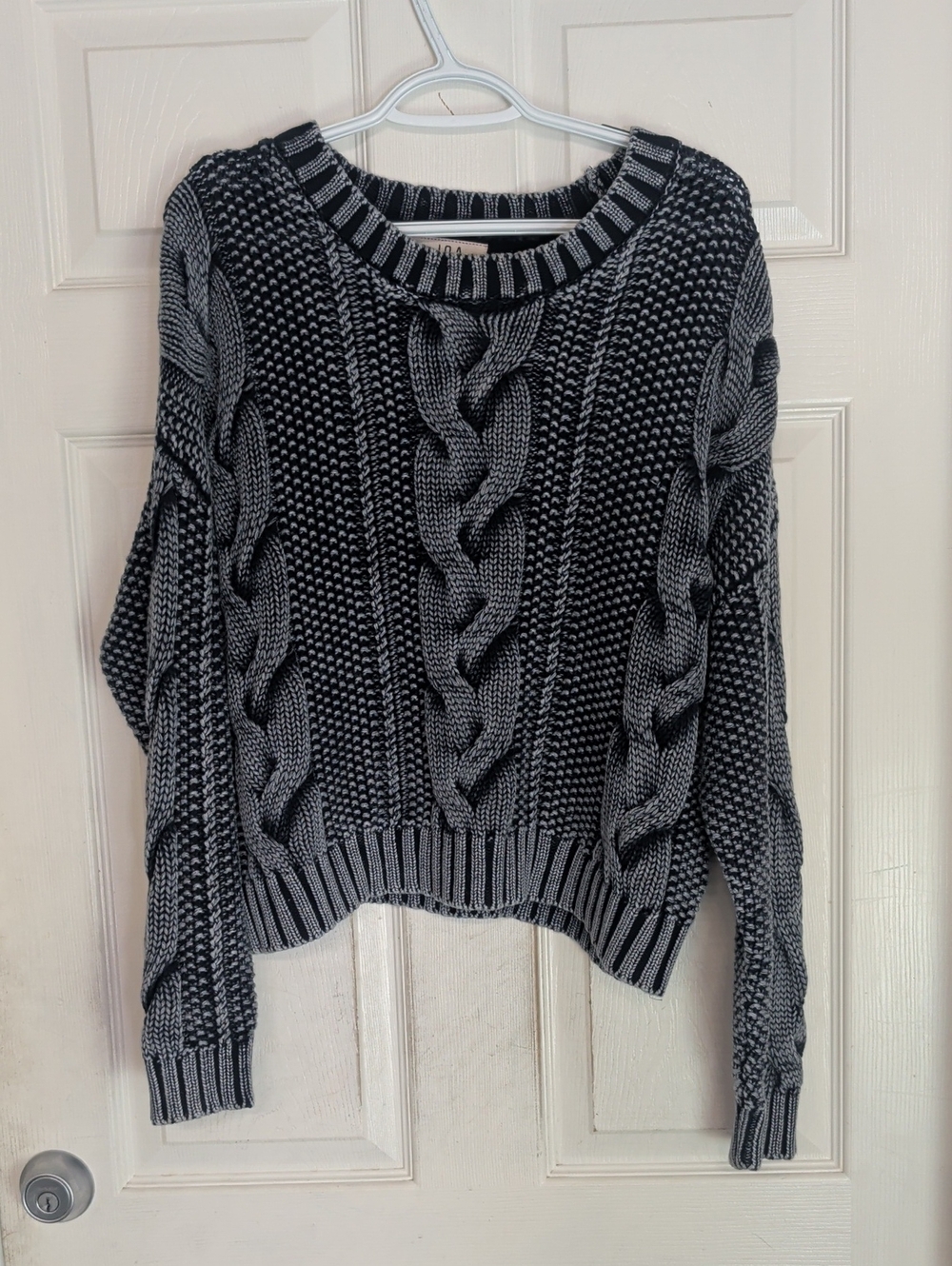 J.O.A cable knit Grey Blue sweater Women Small